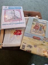 Lap frame and two cross stitch, one started, all our yesterday's 