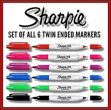 6 x Sharpie Twin Tip Permanent