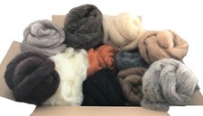 Corriedale felting wool, 10 animal colours + corewool. Needle felting, 3D, 240gm