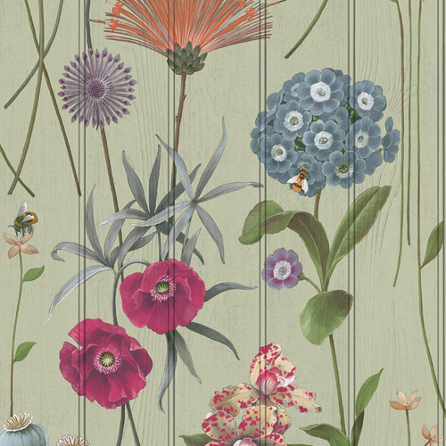 Sage green floral wallpaper - sage,