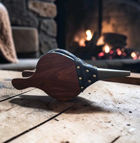 Bellows fireplace wood leather - fireplace,