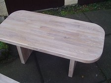 Handmade Solid Oak Butchers Block Limed Oak Coffee Table