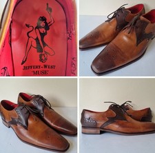 Jefferey West Muse Men's UK Size 8 /USA 9 Degraded Brown Leather Semi Brogue