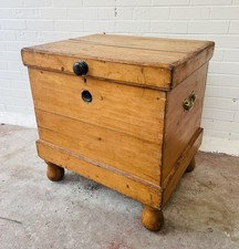 A Rare Victorian Pine Refrigerator/Butchers block.