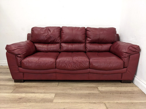 Sofa seater oxblood leather - sofa,