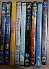 Job Lot 9× Disney DVDs (Region 2) – Tinker Bell Trilogy, Snow White, Aladdin