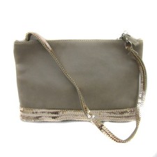 Vanessa Bruno Handbag Mini Bag ow Leather Sequin anvas Greige Gold olor YS40