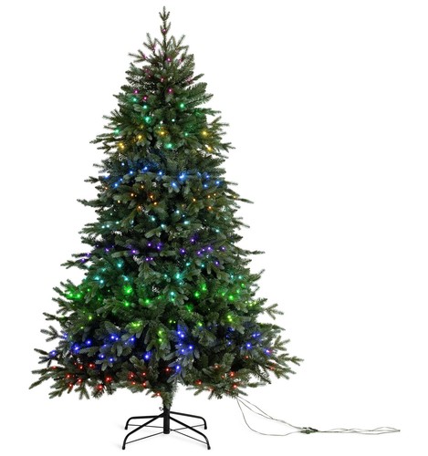 7ft pre lit christmas tree - lit,