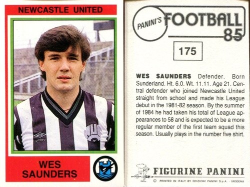 Panini football 1985 175 - panini, no.