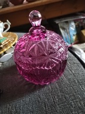 Amethyst Glass Bon Bon Jar No Chips Or Cracks