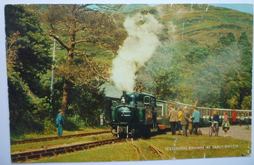 Old festiniog railway postcard - old,