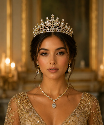Vintage gold tiara - gold, tiara,