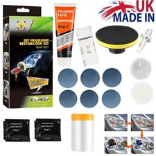 Heavy Duty Headlight Restoration Kit Car Lens Lamp Cleaning Sanding Repair Tools