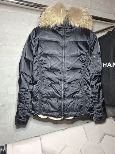 Black fur hooded jet - jet, set