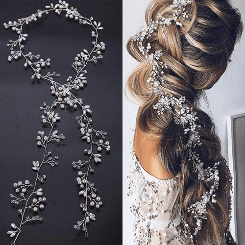 Bridal hair vine silver - vine, in