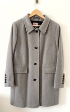 Peter Hahn Uta Raasch Grey Overcoat Wool & Cashmere Single Breasted Collar 18.