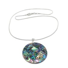 Paua Necklace Large Round