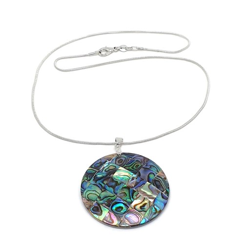 Paua necklace large - necklace, round