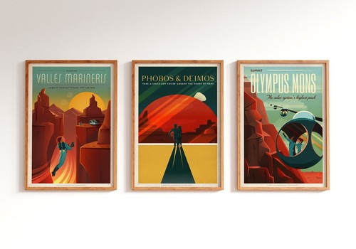 Spacex travel poster mars - spacex,