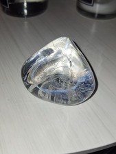 Caithness Scotland White Swirl Pebble-Shaped Glass Paperweight