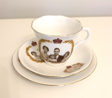 King George VI and Queen Elizabeth 1937 Coronation Teacup Saucer Plate Trio