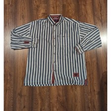 Edwards Heavies England longsleeve heavy cotton button up stripe shirt size 3xl