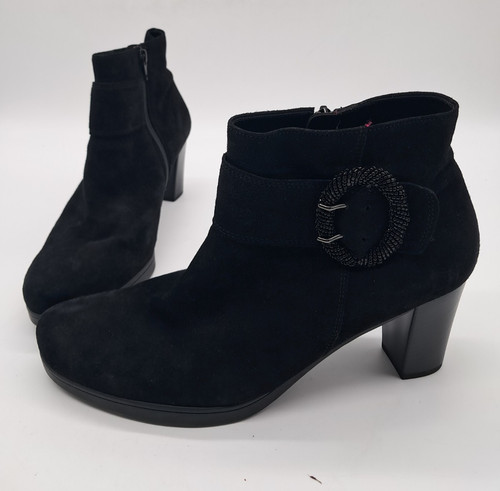 Gabor black suede ankle - black, boots