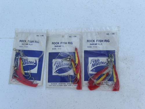 Vintage shrimp flies - shrimp, red