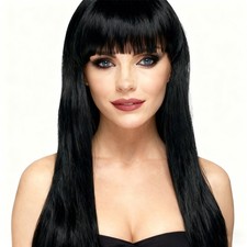 Long Black Ladies Wig Fancy