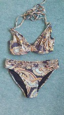 Miss Mandalay Gypsy Halter Bikini Top 30E And Bottoms Bohemian Print