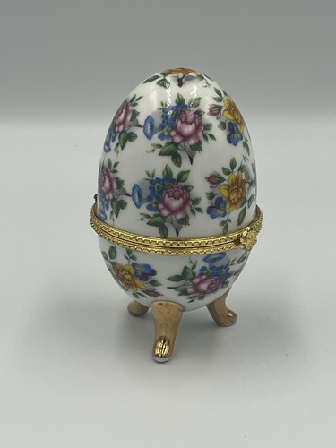 Vintage floral porcelain egg - floral,