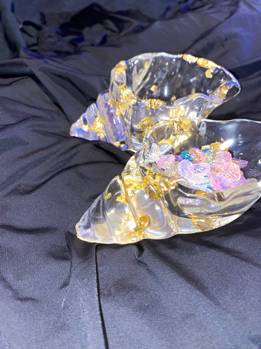 Pair clear glass decorative - pair,