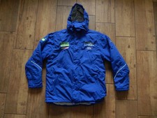 BP FORD WORLD RALLY TEAM MENS HOODED BLUE PADDED JACKET COAT ,MENS M