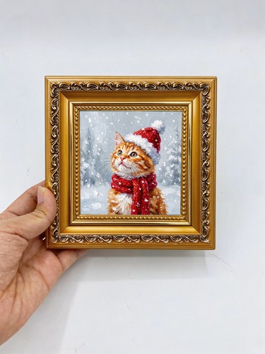 Ginger cat with santa - ginger,