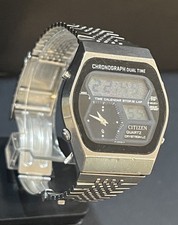 RARE Citizen Crystron LC 4-097416 Men’s 1970s Ana-Digi Chronograph Watch