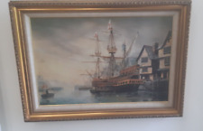 Oil Painting Print of The Golden Hinde Ship