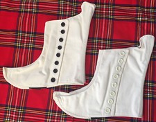  PIPER WHITE SCOTTISH KILT SPAT WITH WHITE & BLACK BUTTONS SIZES 7-13