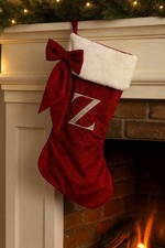 Red Bow Alphabet Stocking - Assorted Christmas Stocking