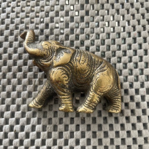 Cute solid brass elephant - a,