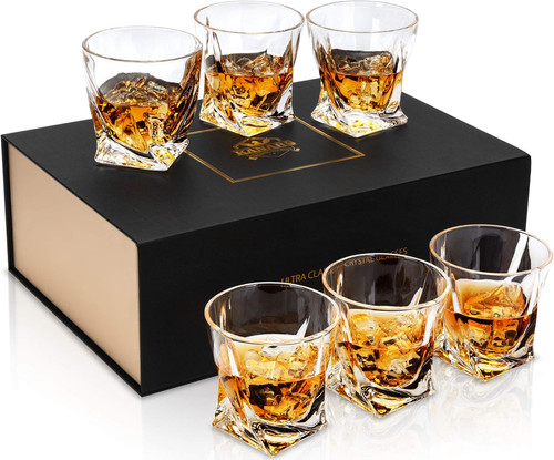 Crystal whiskey glass set - -, of