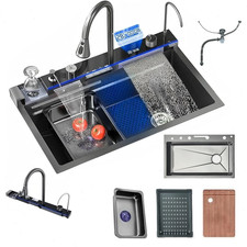 LED Inset Kitchen Sink Set