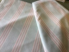 Ian Mankin  remnant   100%. Cotton 150 cm x 138 cm Henley stripe mint and pink
