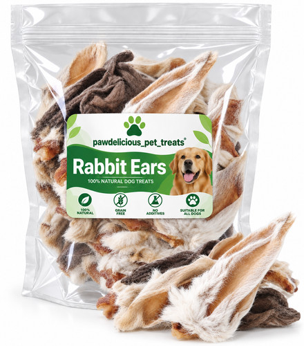 1kg rabbit ears with fur - fur, for