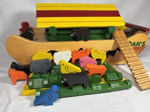 Vintage wooden noah ark - vintage,