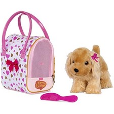 Pucci Pups – Plush Puppy – Dog Carrier – Toy Cocker Spaniel – Pink & Golden Hear