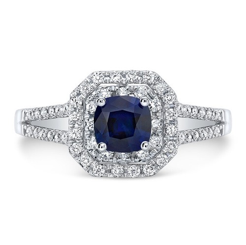 14k white gold - gold, blue