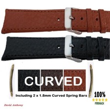 CURVED END Leather Watch Strap