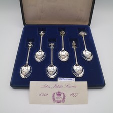 Exquisite Silver Plated Tea Spoons 1977 Commemorative Boxed Set Silver Jubilee