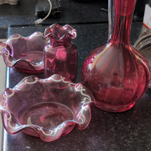 Victorian ruby glass decanter - victorian,