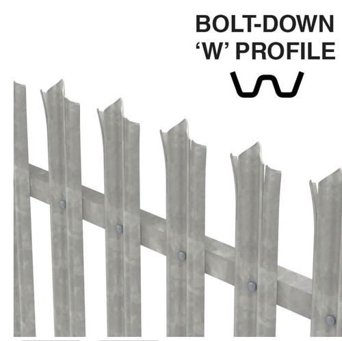 Galvanised palisade fencing - galvanised,